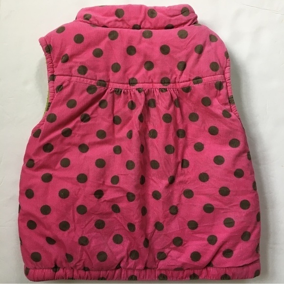 Carter's Toddler Girls Pink Polka Dot Cotton Corduroy Thick Winter Puffer Vest - Picture 13 of 13